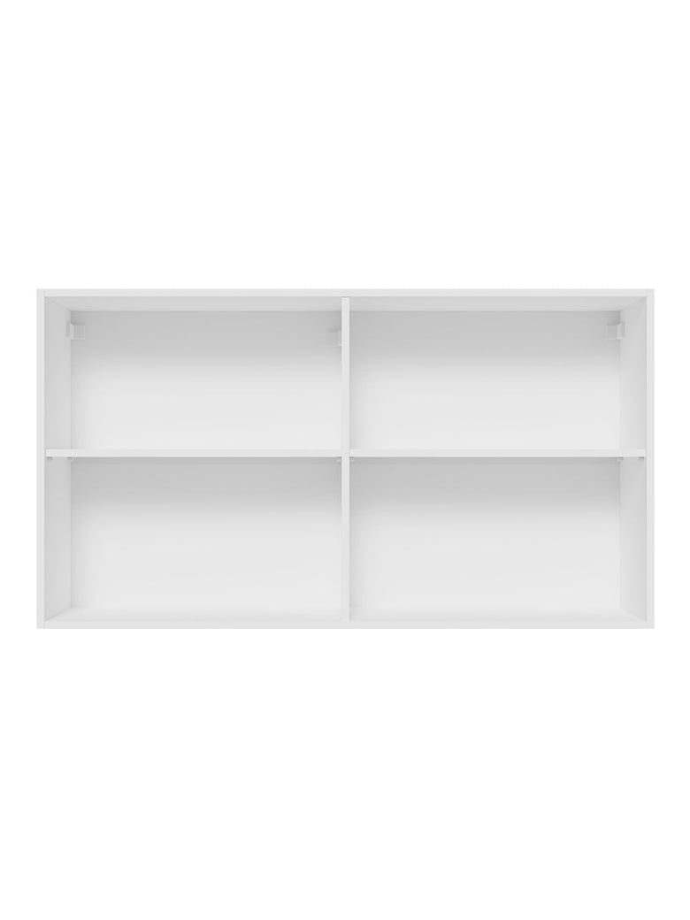 Armário Aéreo Madesa Lux 120 cm 2 Portas Branco/Branco Veludo