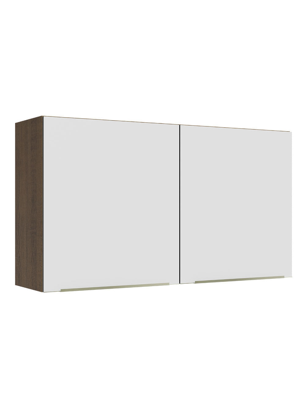 Armário Aéreo Madesa Lux 120 cm 2 Portas Rustic/Branco Veludo - Rustic/Branco Veludo