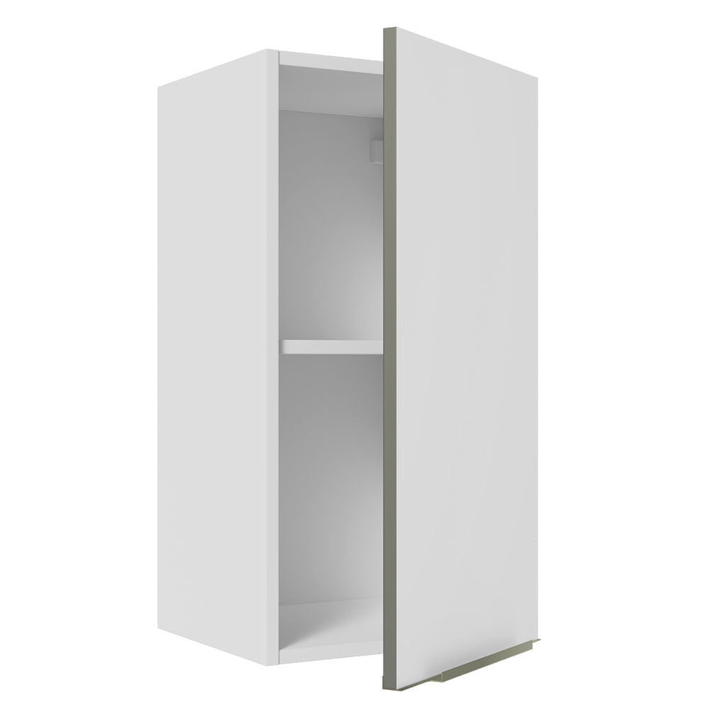 Armário Aéreo Madesa Lux 35 cm 1 Porta Branco/Branco Veludo