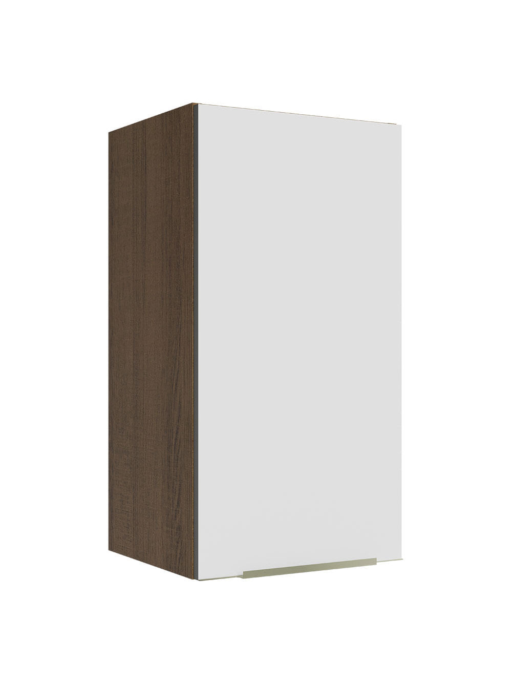 Armário Aéreo Madesa Lux 35 cm 1 Porta Rustic/Branco Veludo - Rustic/Branco Veludo