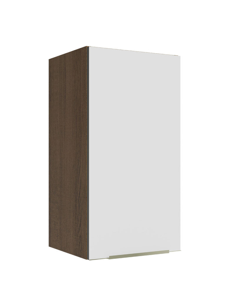 Armário Aéreo Madesa Lux 35 cm 1 Porta Rustic/Branco Veludo