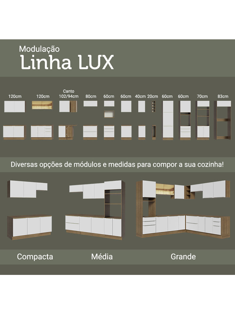 Armário Aéreo Madesa Lux 35 cm 1 Porta Rustic/Branco Veludo