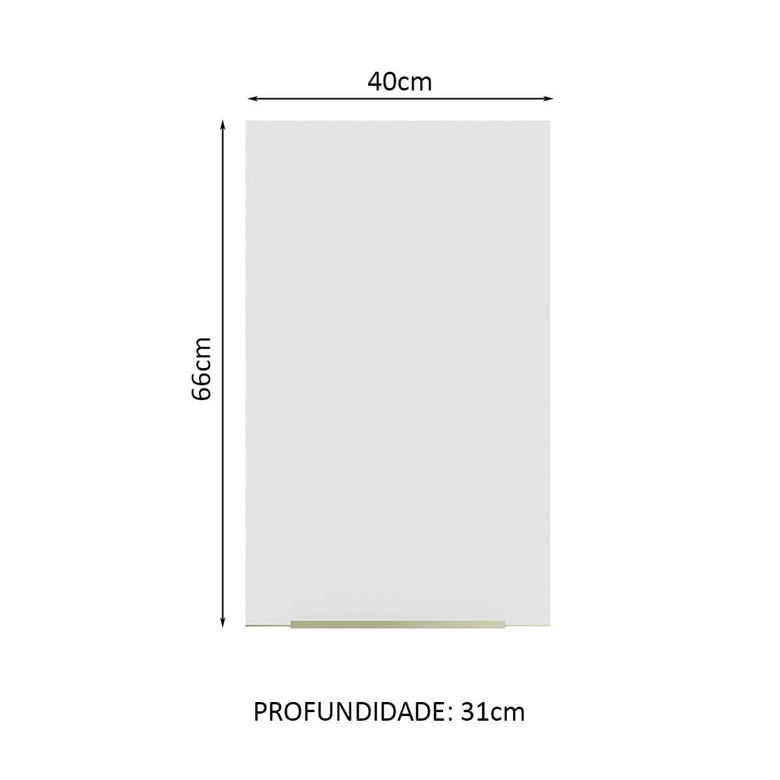Armário Aéreo Madesa Lux 40 cm 1 Porta Branco/Branco Veludo