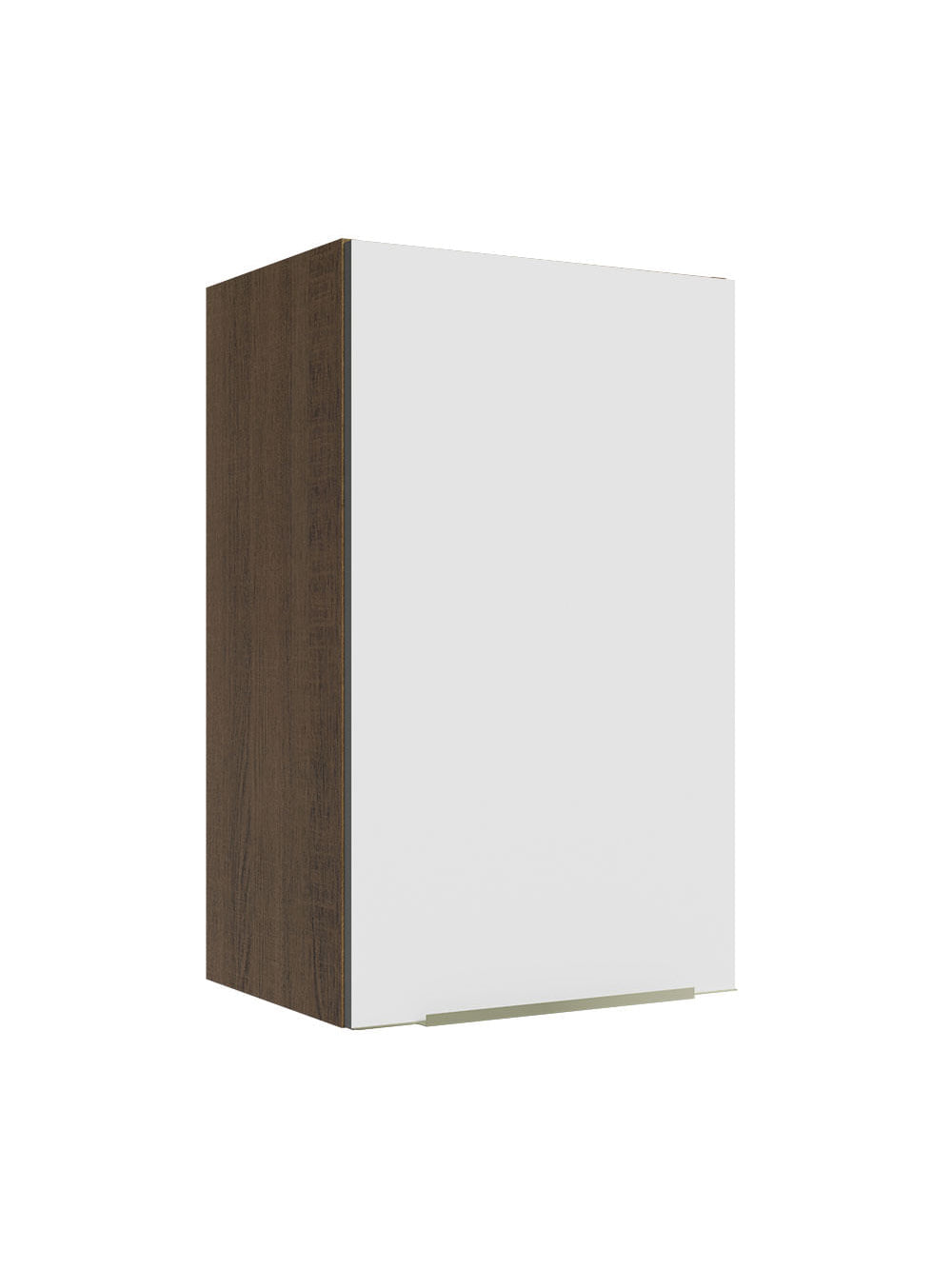 Armário Aéreo Madesa Lux 40 cm 1 Porta Rustic/Branco Veludo - Rustic/Branco Veludo