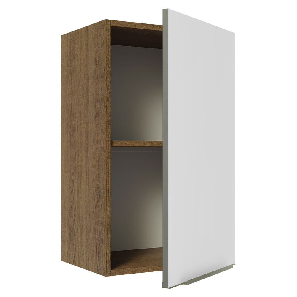 Armário Aéreo Madesa Lux 40 cm 1 Porta Rustic/Branco Veludo
