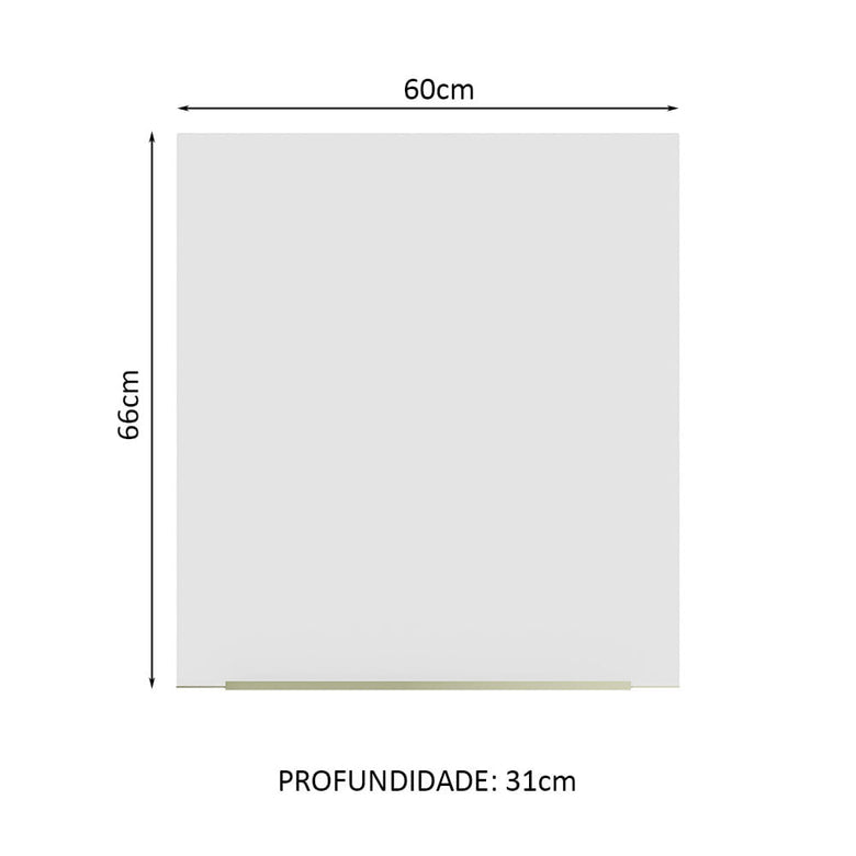 Armário Aéreo Madesa Lux 60 cm 1 Porta Branco/Branco Veludo