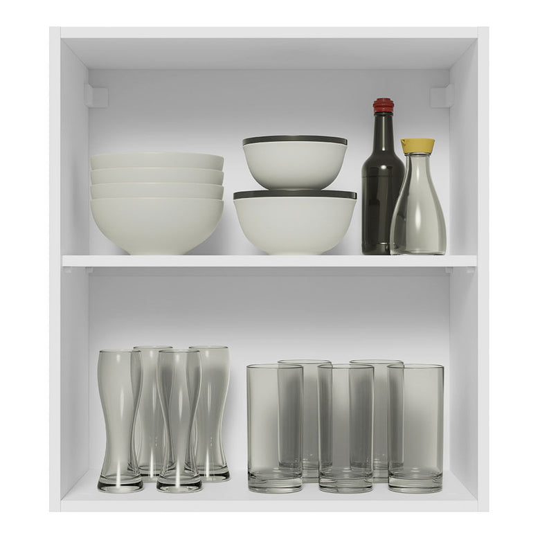 Armário Aéreo Madesa Lux 60 cm 1 Porta Branco/Branco Veludo