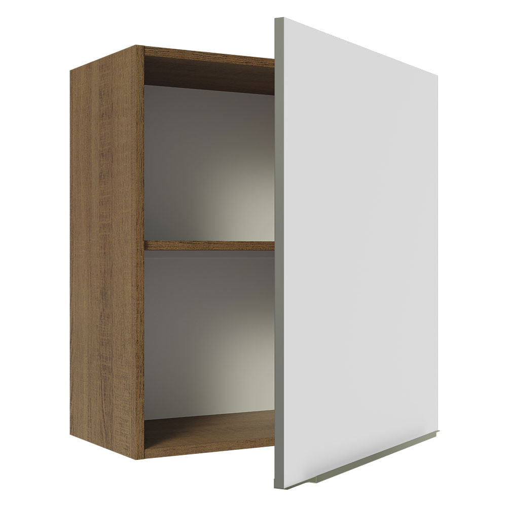 Armário Aéreo Madesa Lux 60 cm 1 Porta Rustic/Branco Veludo
