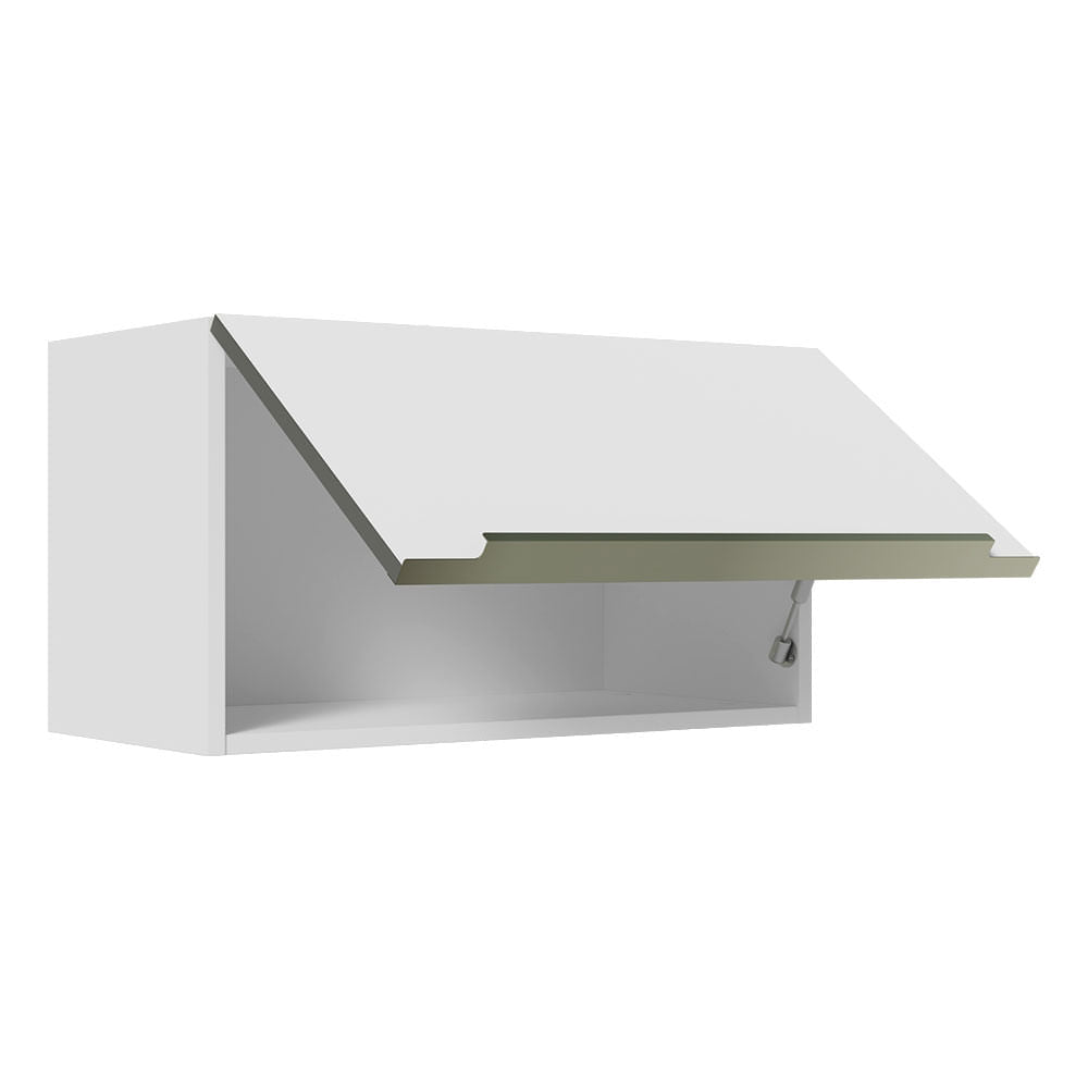 Armário Aéreo Madesa Lux 60 cm 1 Porta Basculante Branco/Branco Veludo