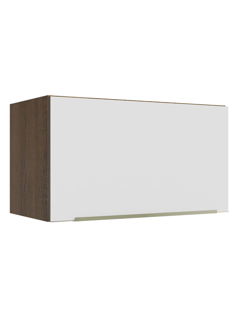 Armário Aéreo Madesa Lux 60 cm 1 Porta Basculante Rustic/Branco Veludo