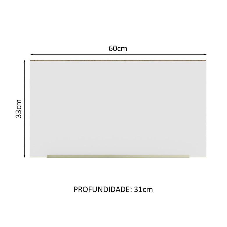 Armário Aéreo Madesa Lux 60 cm 1 Porta Basculante Rustic/Branco Veludo