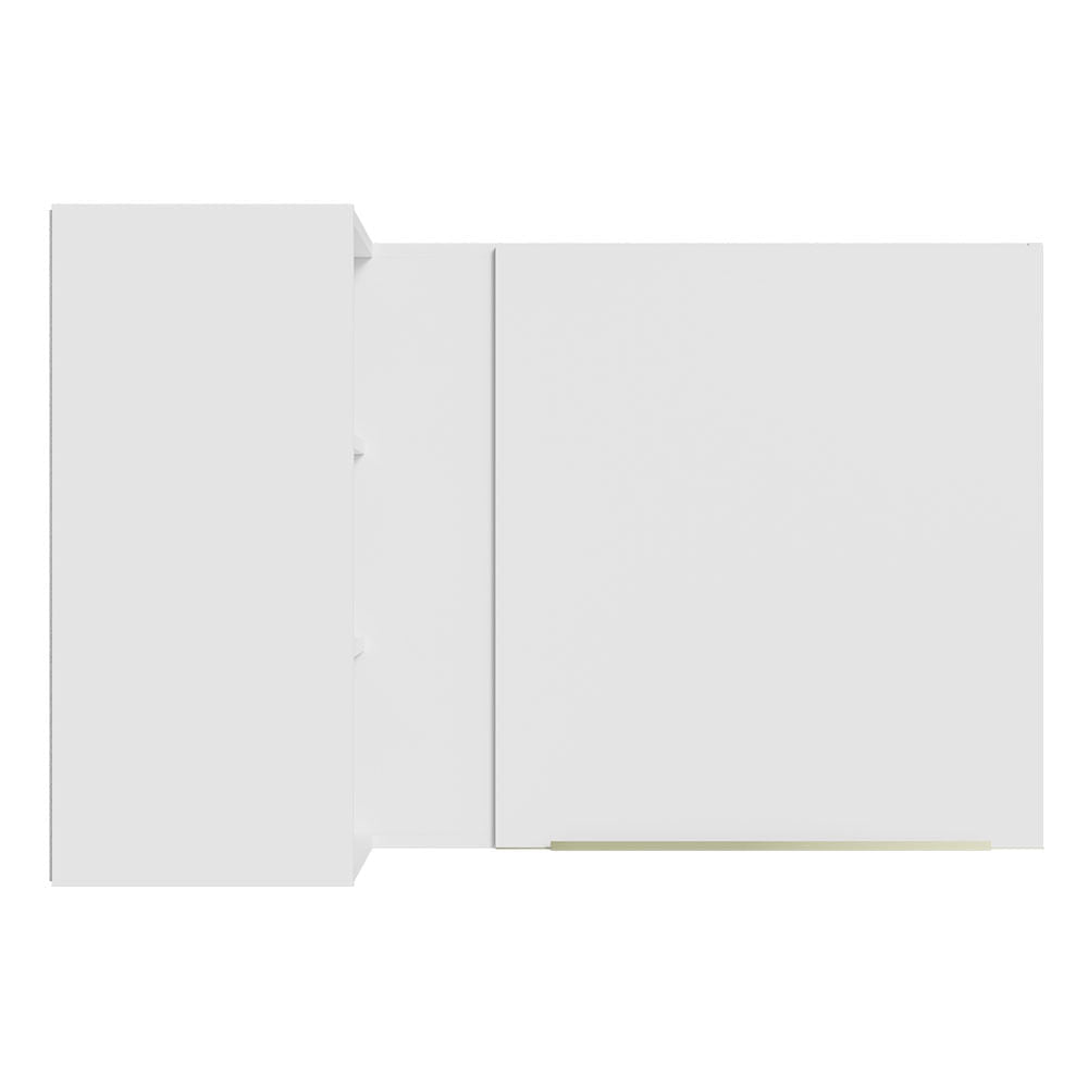 Armário Aéreo de Canto com Adega Acoplada Madesa Lux 1 Porta Branco/Branco Veludo