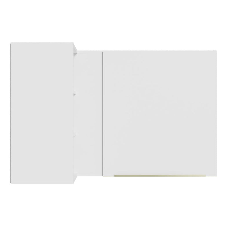 Armário Aéreo de Canto com Adega Acoplada Madesa Lux 1 Porta Branco/Branco Veludo