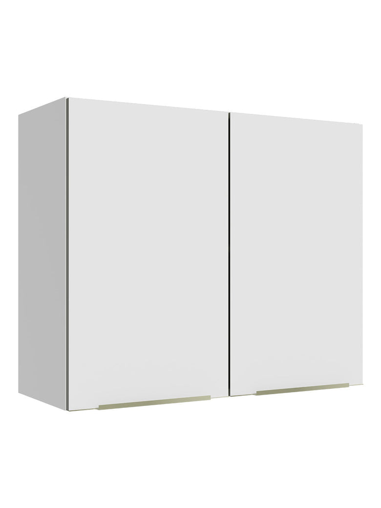 Armário Aéreo Madesa Lux 80 cm 2 Portas Branco/Branco Veludo