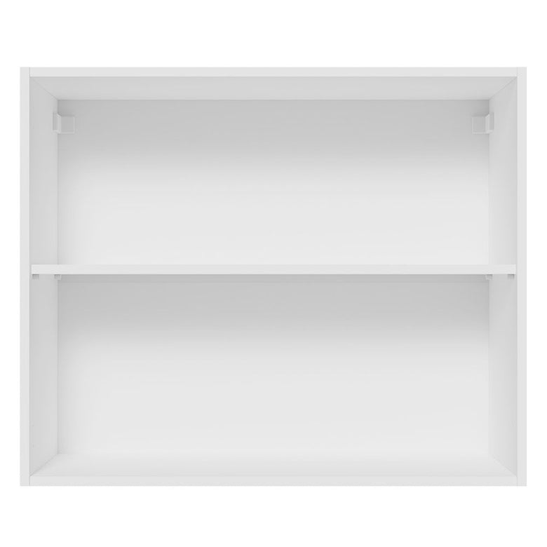 Armário Aéreo Madesa Lux 80 cm 2 Portas Branco/Branco Veludo