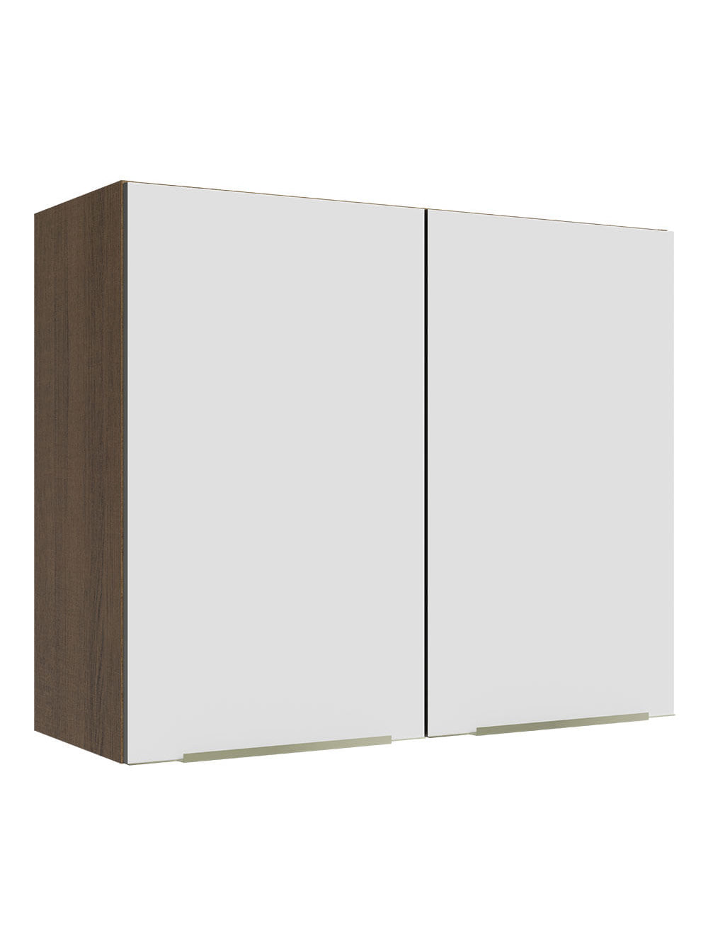 Armário Aéreo Madesa Lux 80 cm 2 Portas Rustic/Branco Veludo - Rustic/Branco Veludo