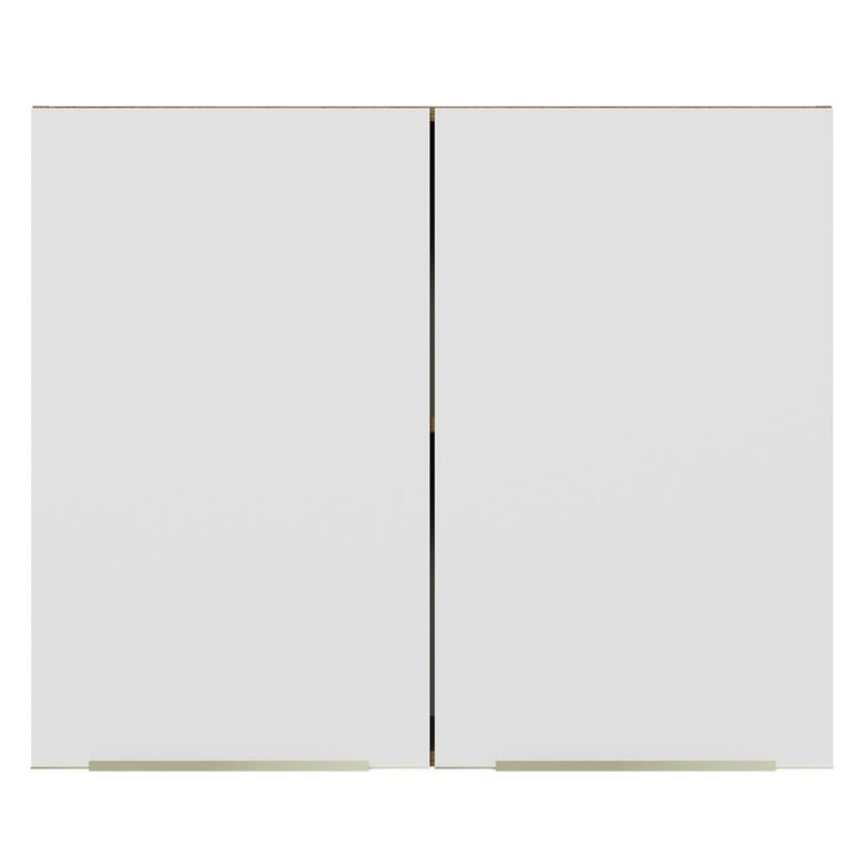 Armário Aéreo Madesa Lux 80 cm 2 Portas Rustic/Branco Veludo