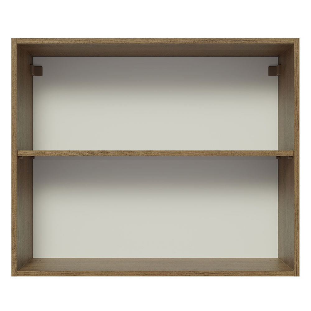 Armário Aéreo Madesa Lux 80 cm 2 Portas Rustic/Branco Veludo