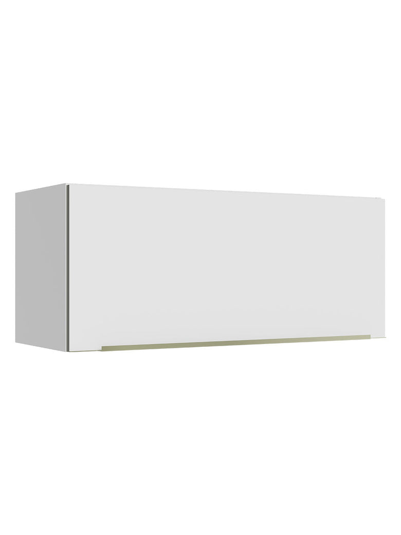 Armário Aéreo Madesa Lux 80 cm 1 Porta Basculante Branco/Branco Veludo