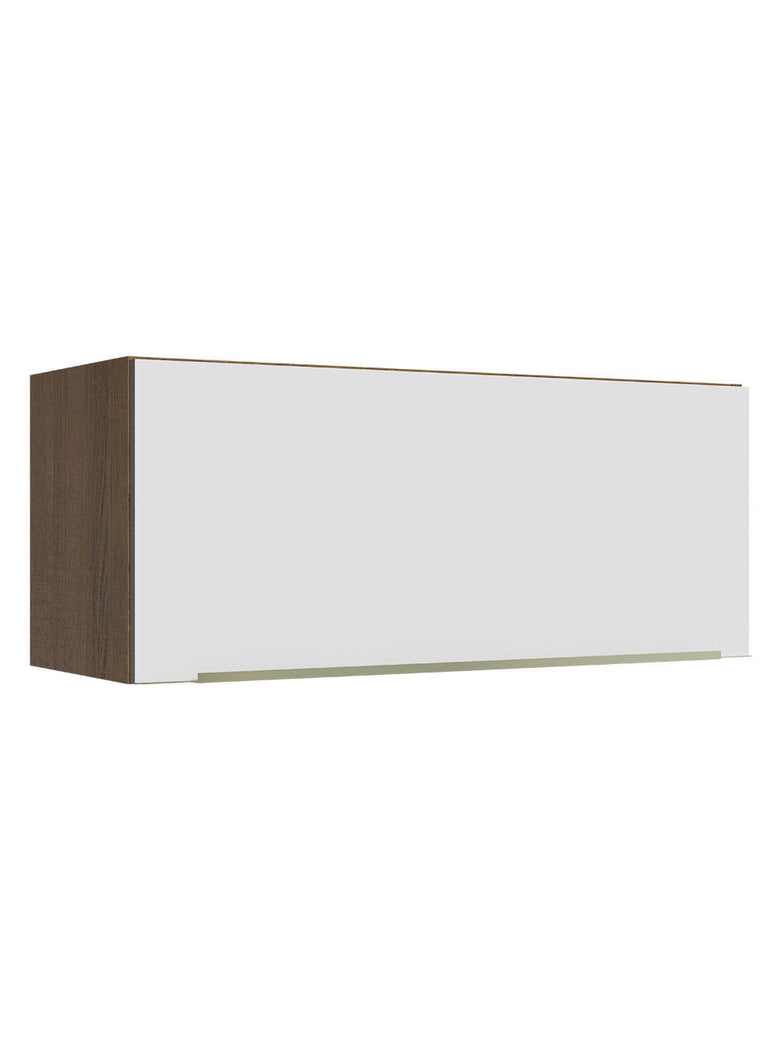 Armário Aéreo Madesa Lux 80 cm 1 Porta Basculante Rustic/Branco Veludo