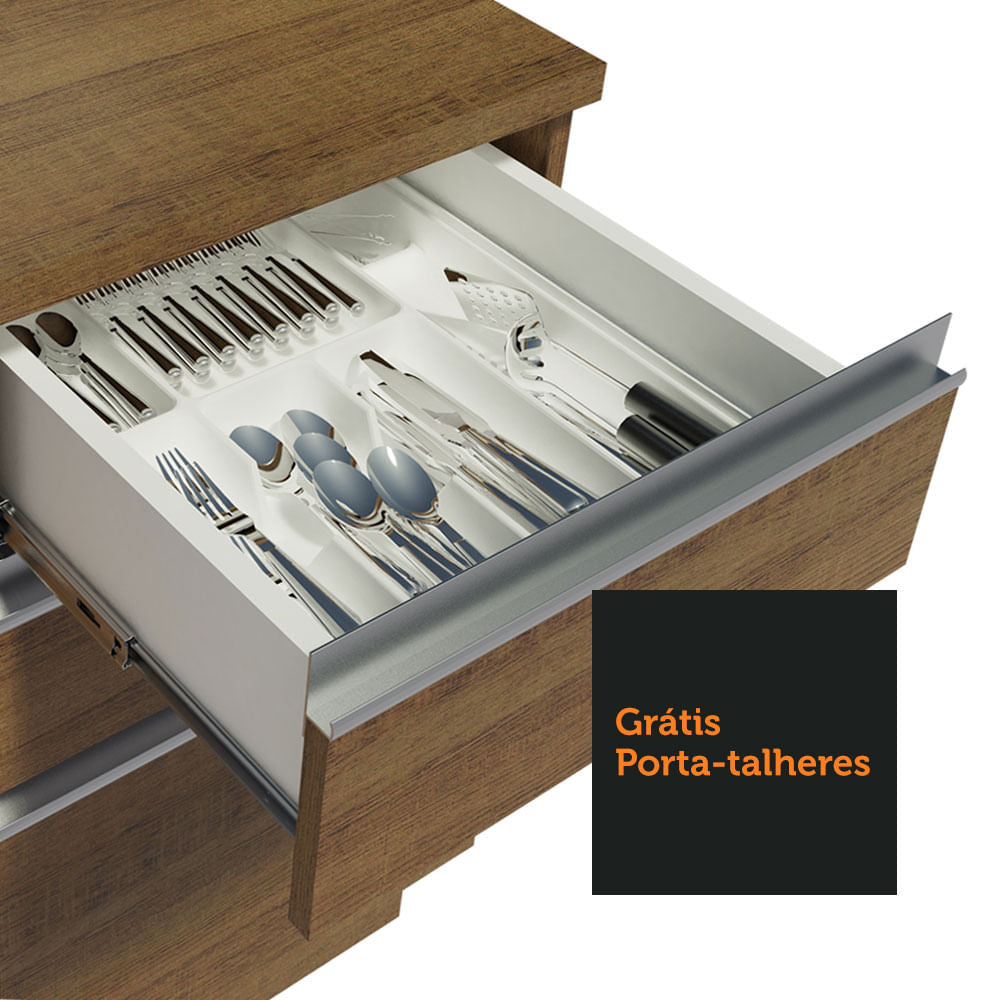 Armário de Cozinha Compacta de Canto 269cm Rustic Glamy Madesa 01