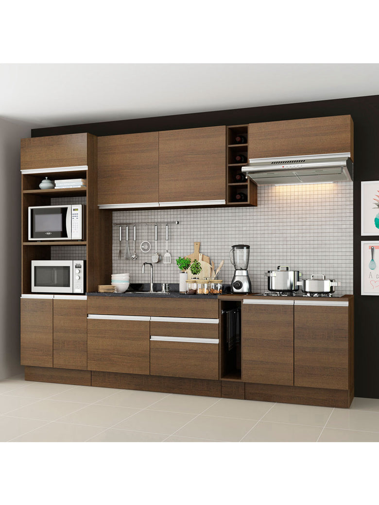 Armário de Cozinha Completa 290cm Rustic/Rustic Vicenza Madesa 02