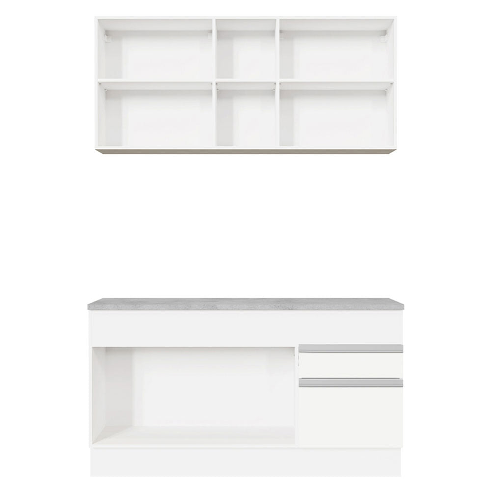 Armário de Cozinha Compacta 150cm Branco Glamy Madesa 01