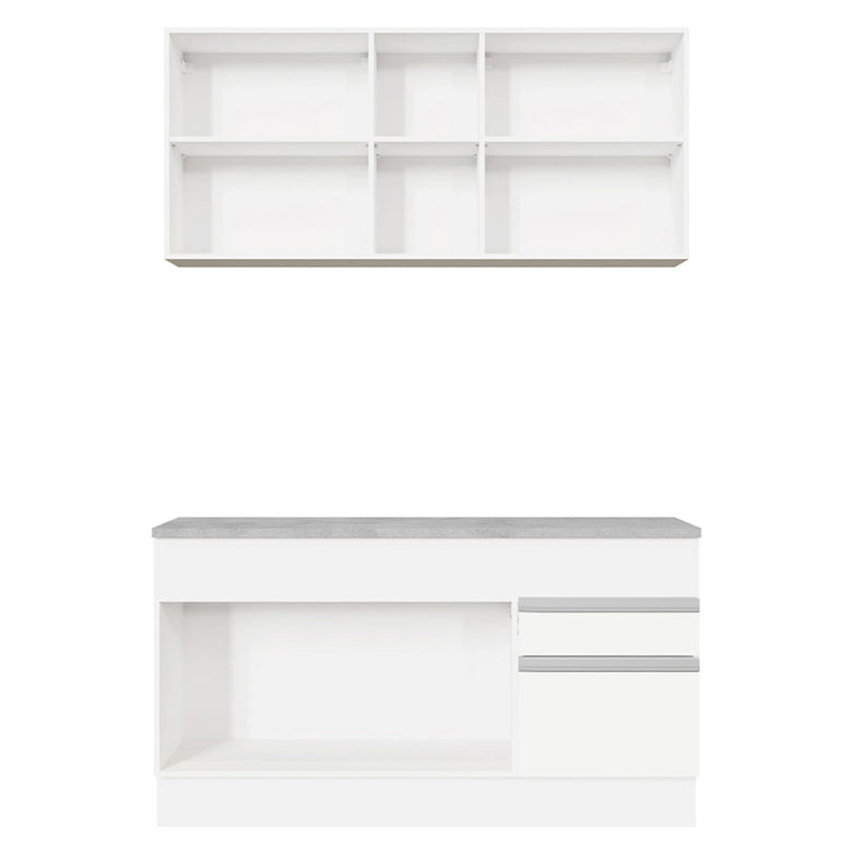 Armário de Cozinha Compacta 150cm Branco Glamy Madesa 01