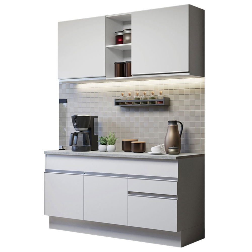 Armário de Cozinha Compacta 150cm Branco Glamy Madesa 01 - Branco