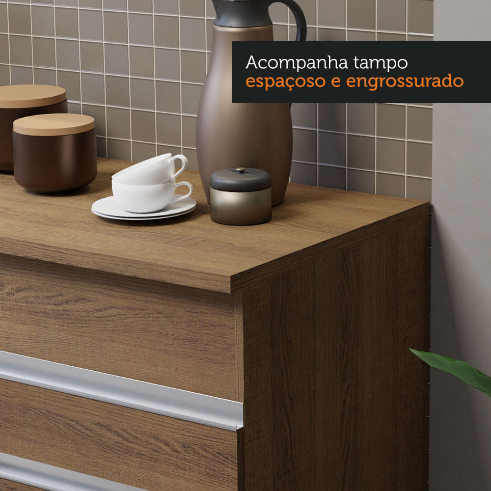 Armário de Cozinha Compacta 150cm Rustic Glamy Madesa 01