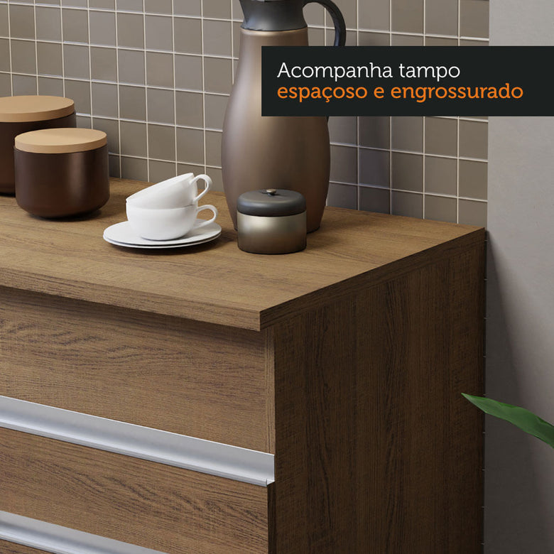 Armário de Cozinha Compacta 150cm Rustic Glamy Madesa 01