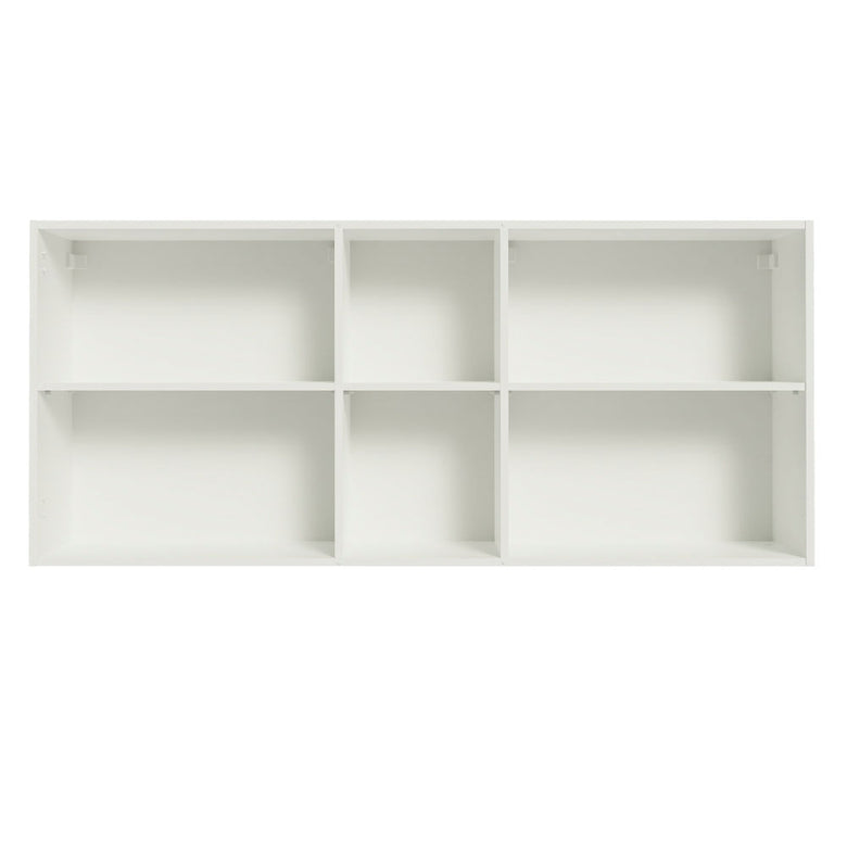 Armário Aéreo Madesa Agata 150 cm 2 Portas e 2 Nichos Branco/Cinza