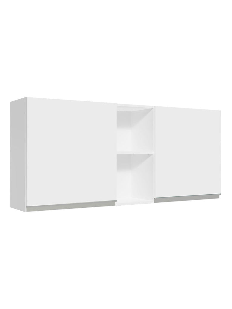 Armário Aéreo Madesa Glamy 150 cm 2 Portas e 2 Nichos Branco