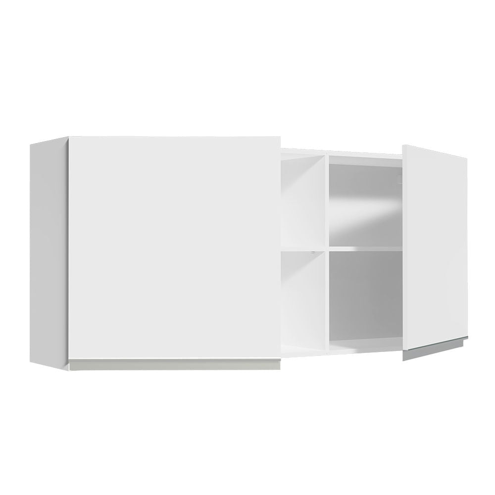 Armário Aéreo Madesa Glamy 150 cm 2 Portas e 2 Nichos Branco
