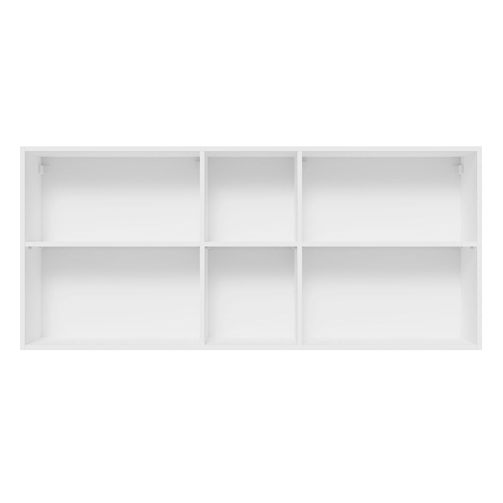 Armário Aéreo Madesa Glamy 150 cm 2 Portas e 2 Nichos Branco/Rustic