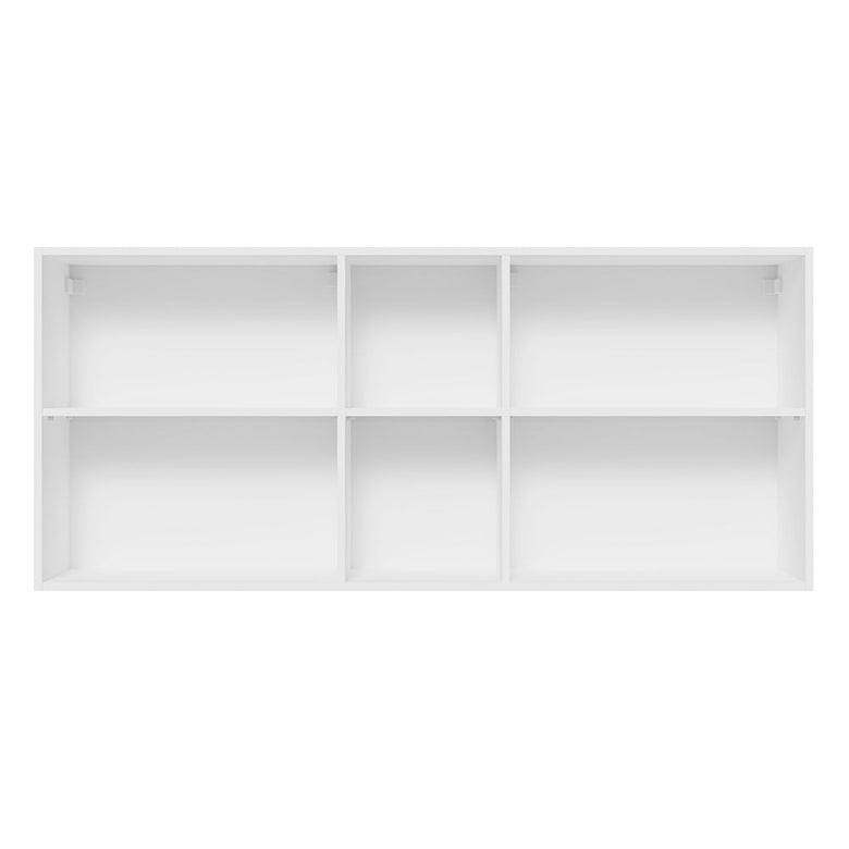 Armário Aéreo Madesa Glamy 150 cm 2 Portas e 2 Nichos Branco/Preto