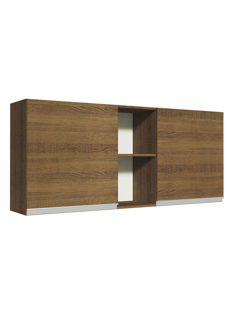 Armário Aéreo Madesa Glamy 150 cm 2 Portas e 2 Nichos Rustic