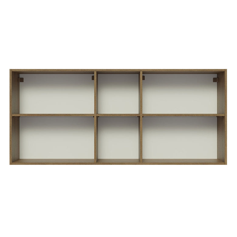 Armário Aéreo Madesa Glamy 150 cm 2 Portas e 2 Nichos Rustic/Branco