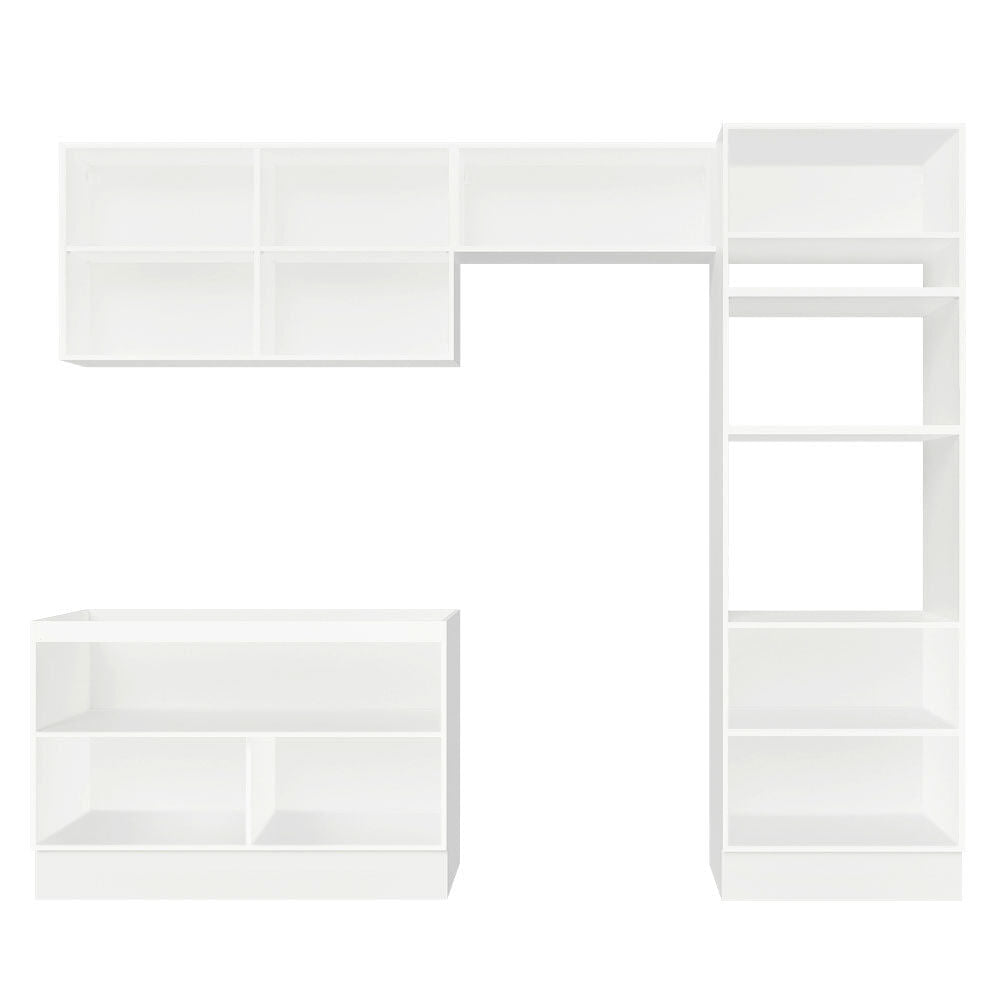 Armário de Cozinha Completa 270cm Branco Cinza Lux Madesa 01