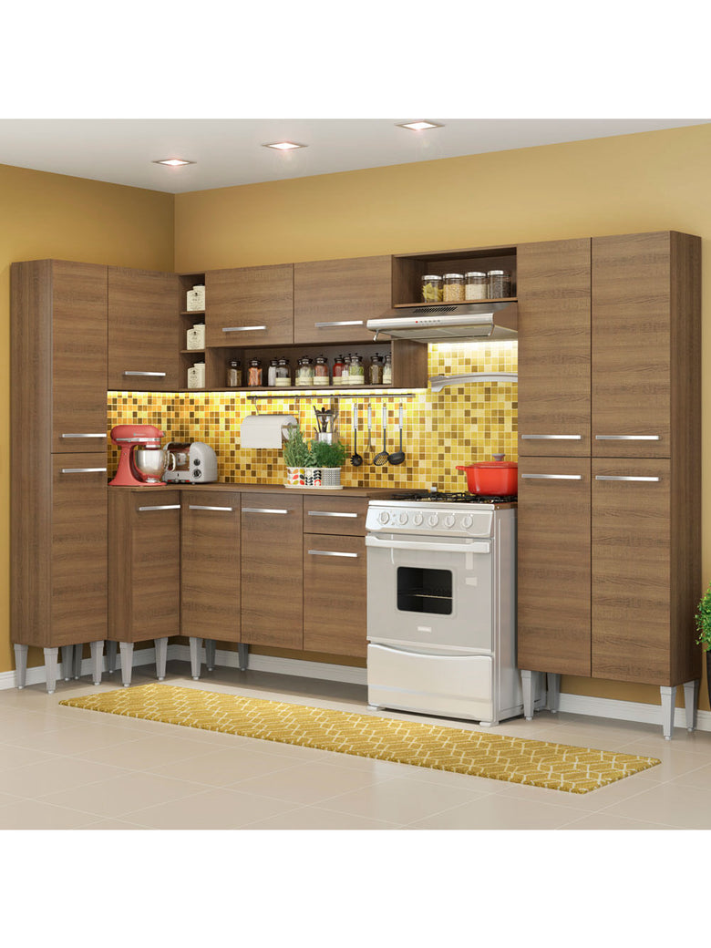 Armário de Cozinha Completa 385cm Rustic Emilly Love Madesa 01