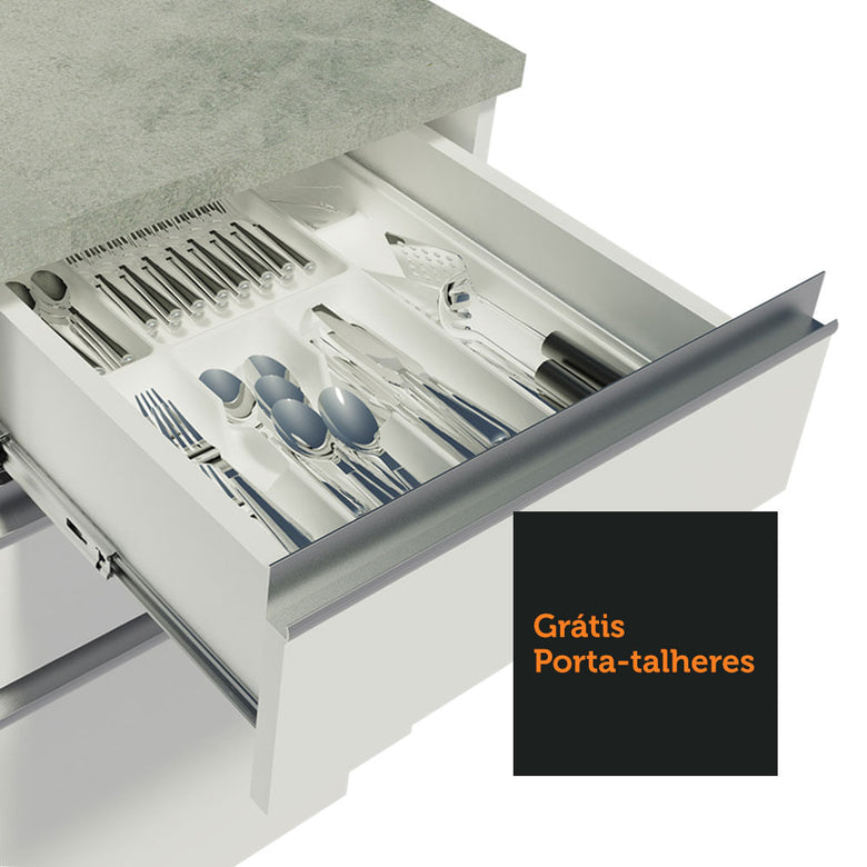 Armário de Cozinha Compacta 120cm Branco Glamy Madesa 01