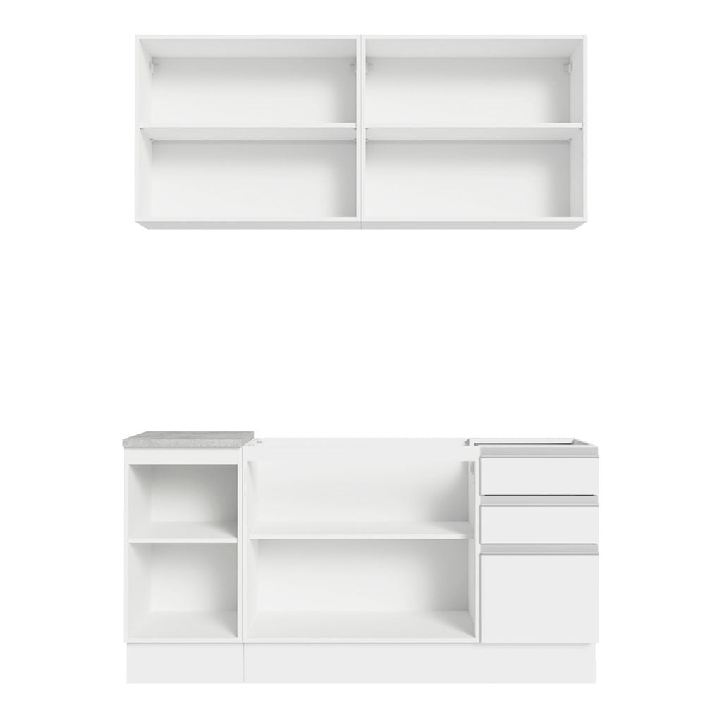 Armário de Cozinha Compacta 160cm Branco Glamy Madesa 01