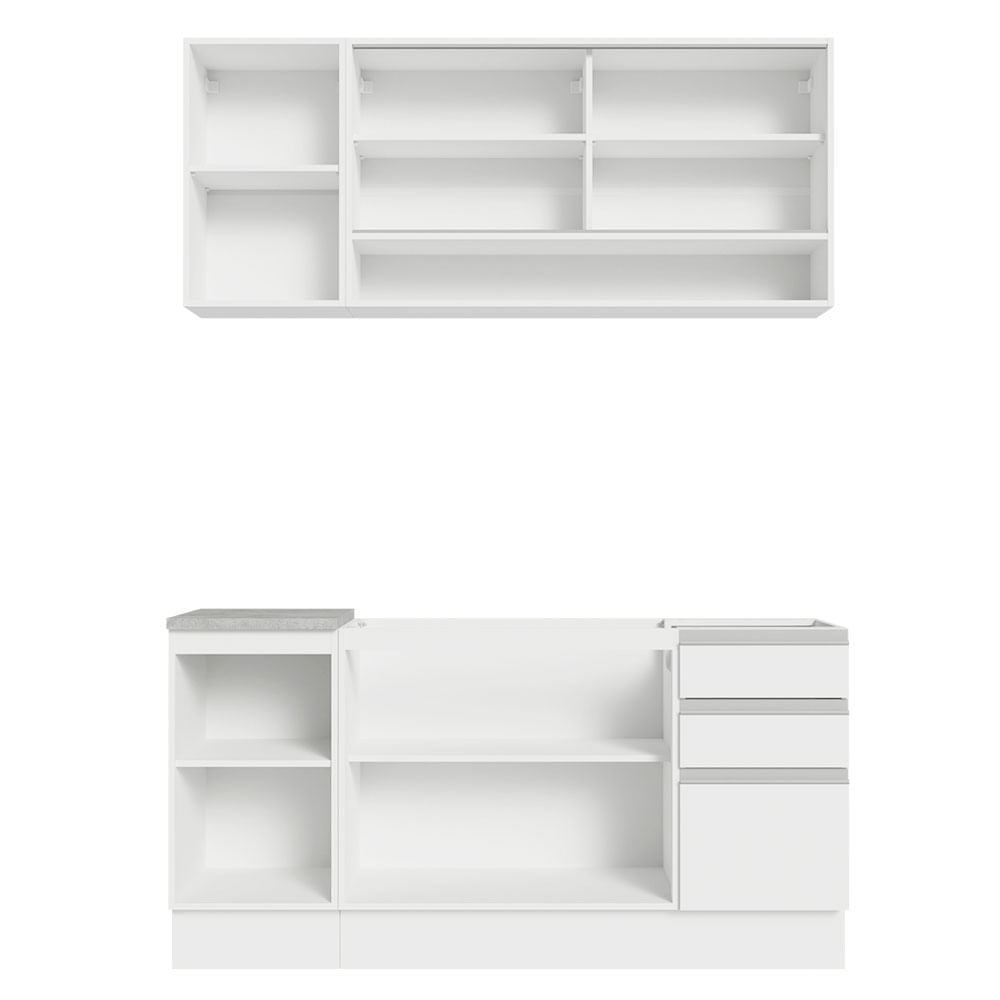 Armário de Cozinha Compacta 160cm Branco Glamy Madesa 02