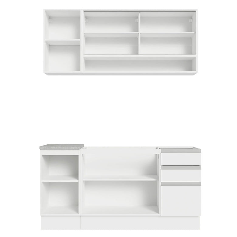 Armário de Cozinha Compacta 160cm Branco Glamy Madesa 02