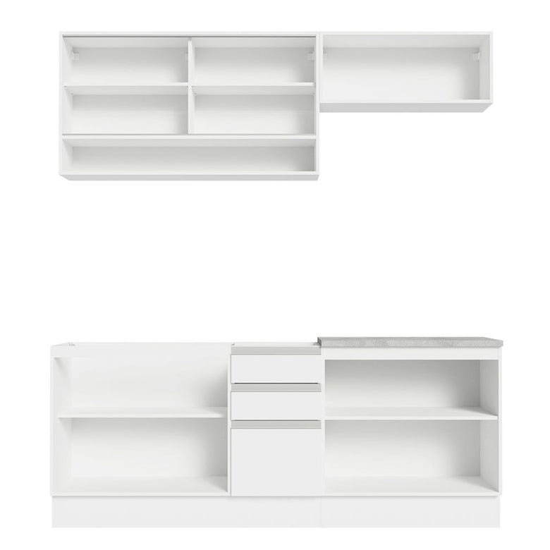 Armário de Cozinha Compacta 200cm Branco Glamy Madesa 03