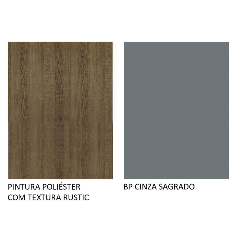 Armário de Cozinha Compacta 180cm Rustic Cinza Agata Madesa 02