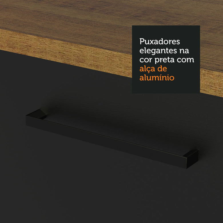 Armário de Cozinha Compacta 180cm Rustic Preto Agata Madesa 02