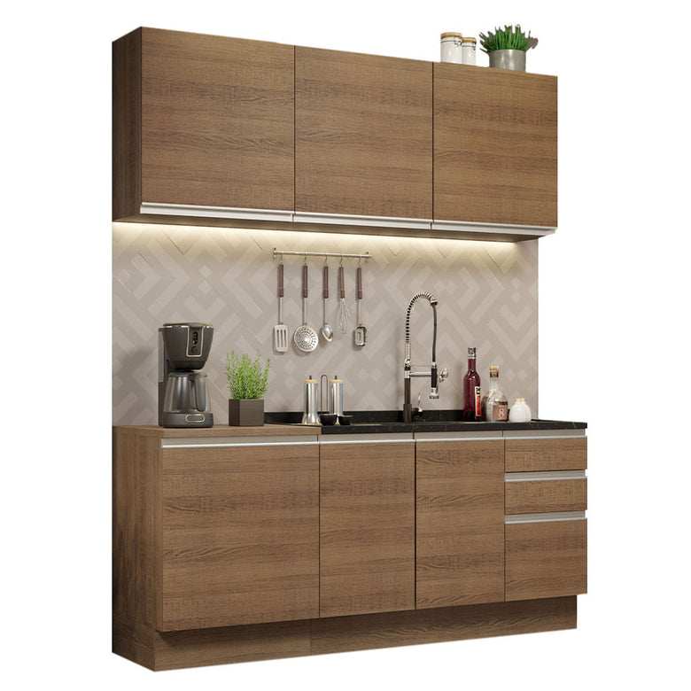 Armário de Cozinha Compacta 180cm Rustic Glamy Madesa 05