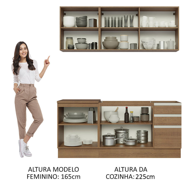 Armário de Cozinha Compacta 180cm Rustic Glamy Madesa 05