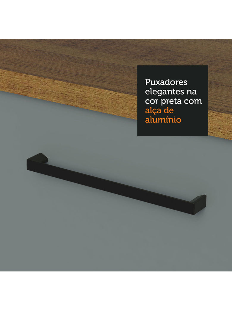 Armário de Cozinha Compacta 180cm Rustic Cinza Agata Madesa 03